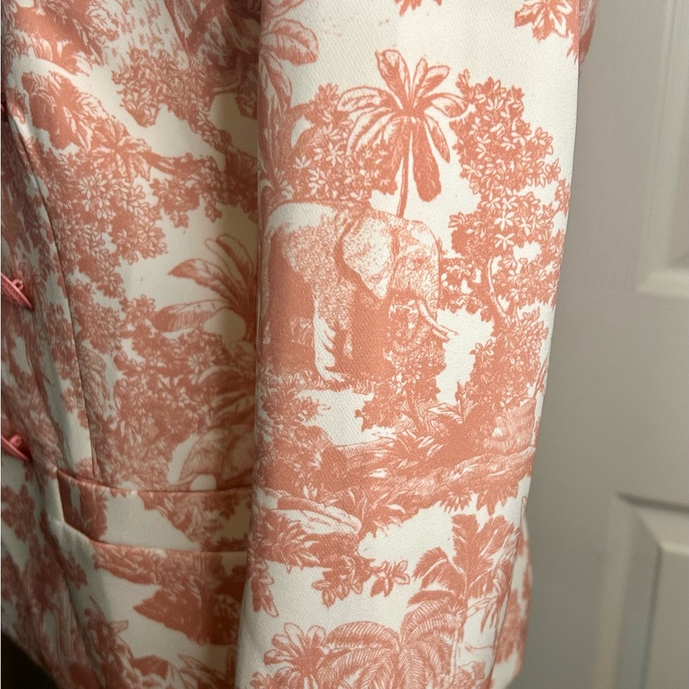 💗”L’Agence” NWT Elegant & Beautiful Pink/Cream Printed Women's Blazer Size S💖 - Picture 5 of 17